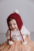 Load image into Gallery viewer, Red Knit Bonnet (0-2Y)

