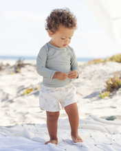 Load image into Gallery viewer, Quincy Mae - Rashguard White + Boys Swim Short (Dinosaur)