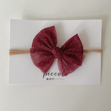 Load image into Gallery viewer, Red Glitter 蝴蝶結髮帶