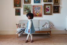 Load image into Gallery viewer, Little Cotton Clothes - Velvet Hannah Dress in Eggshell (2Y-7Y)