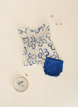 將圖片載入圖庫檢視器 Play Up - 寬版上衣 (藍花) 只剩36月