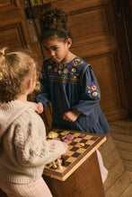 將圖片載入圖庫檢視器 Louise Misha - 深藍棉紗洋裝 (Midnight) 2-5Y