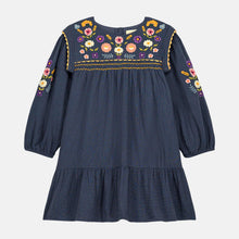 將圖片載入圖庫檢視器 Louise Misha - 深藍棉紗洋裝 (Midnight) 2-5Y