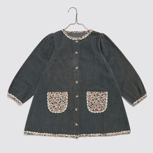 Load image into Gallery viewer, Little Cotton Clothes - Jules Dress Velvet in Juniper 5-6Y