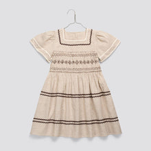 Load image into Gallery viewer, Little Cotton Clothes - Penelope Smocked dress Straw Check (2Y- 6Y)