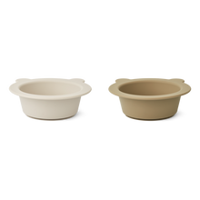 Load image into Gallery viewer, LIEWOOD - 2 Pack Peony Suction Bowl (Sandy)