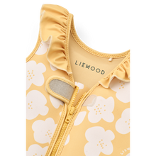 Load image into Gallery viewer, Liewood - Dove Swim Vest w Frill (Flower / Lemon yellow)