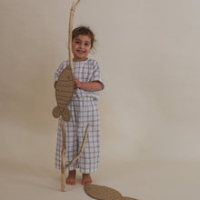 Load image into Gallery viewer, Organic Zoo - Navy Window Check Boxy T-Shirt