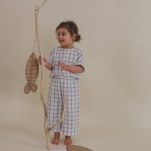 Load image into Gallery viewer, Organic Zoo - Navy Window Check Boxy T-Shirt