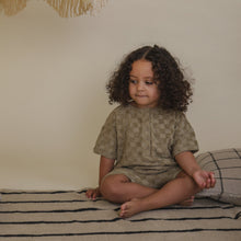 將圖片載入圖庫檢視器 Organic Zoo - 毛布短袖短褲連身衣 (Dusky Checkerboard)