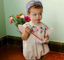 將圖片載入圖庫檢視器 Louise Misha - 米白色刺繡包屁裙 6M