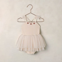 Load image into Gallery viewer, Baby dress with tulle skirt on a hanger against a plain background
