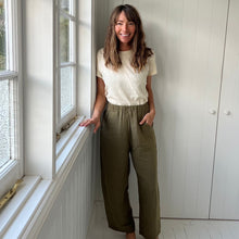 將圖片載入圖庫檢視器 Organic Zoo - 成人有機棉平紋寬褲 - Olive