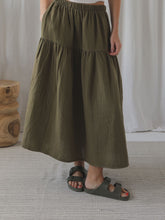 將圖片載入圖庫檢視器 Organic Zoo - 成人有機棉平紋長裙 - Olive