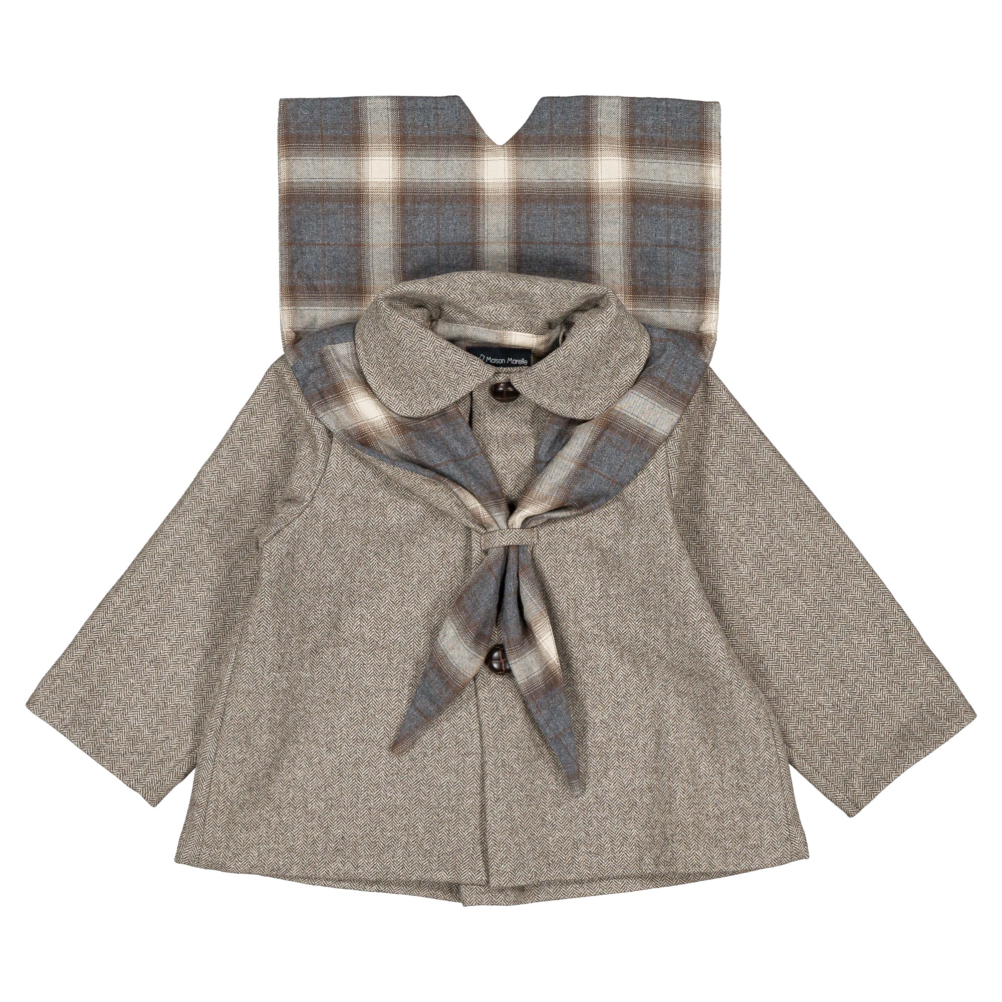 Maison Marelle - Coat VOLTAIRE - Wool Chevron Stone – Everlybee