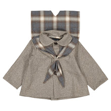 將圖片載入圖庫檢視器 Maison Marelle - 可拆式披肩羊毛外套 Voltaire - Chevron Stone