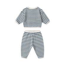 Load image into Gallery viewer, Quincy Mae - Waffle Slouch Set (Ocean Stripe)