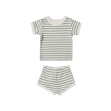 Load image into Gallery viewer, Quincy Mae - Waffle Shortie Set (Sky Stripe)
