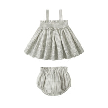 Load image into Gallery viewer, Quincy Mae - Mae Smocked Top + Bloomer Set (Sage Gingham)