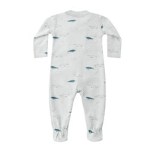 Load image into Gallery viewer, Baby onesie with fish pattern on a white background