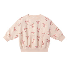 將圖片載入圖庫檢視器 Pink sweatshirt with bow pattern on a white background
