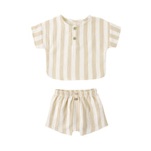 Load image into Gallery viewer, Quincy Mae - Woven Boxy Top + Short Set (Summer Stripe)