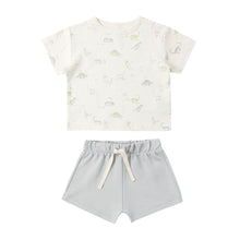 Load image into Gallery viewer, Quincy Mae - Boxy Tee Dinosaur + Shorts Set