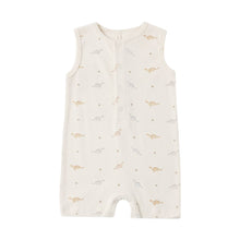 Load image into Gallery viewer, Quincy Mae - Ribbed Henley Romper (Dinos)