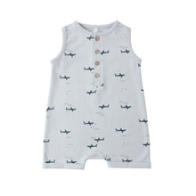 Load image into Gallery viewer, Rylee + Cru - Davis Romper (Sharks)