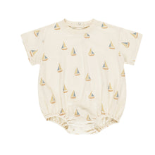 Load image into Gallery viewer, Rylee + Cru - Relaxed Bubble Romper (Sailboats)