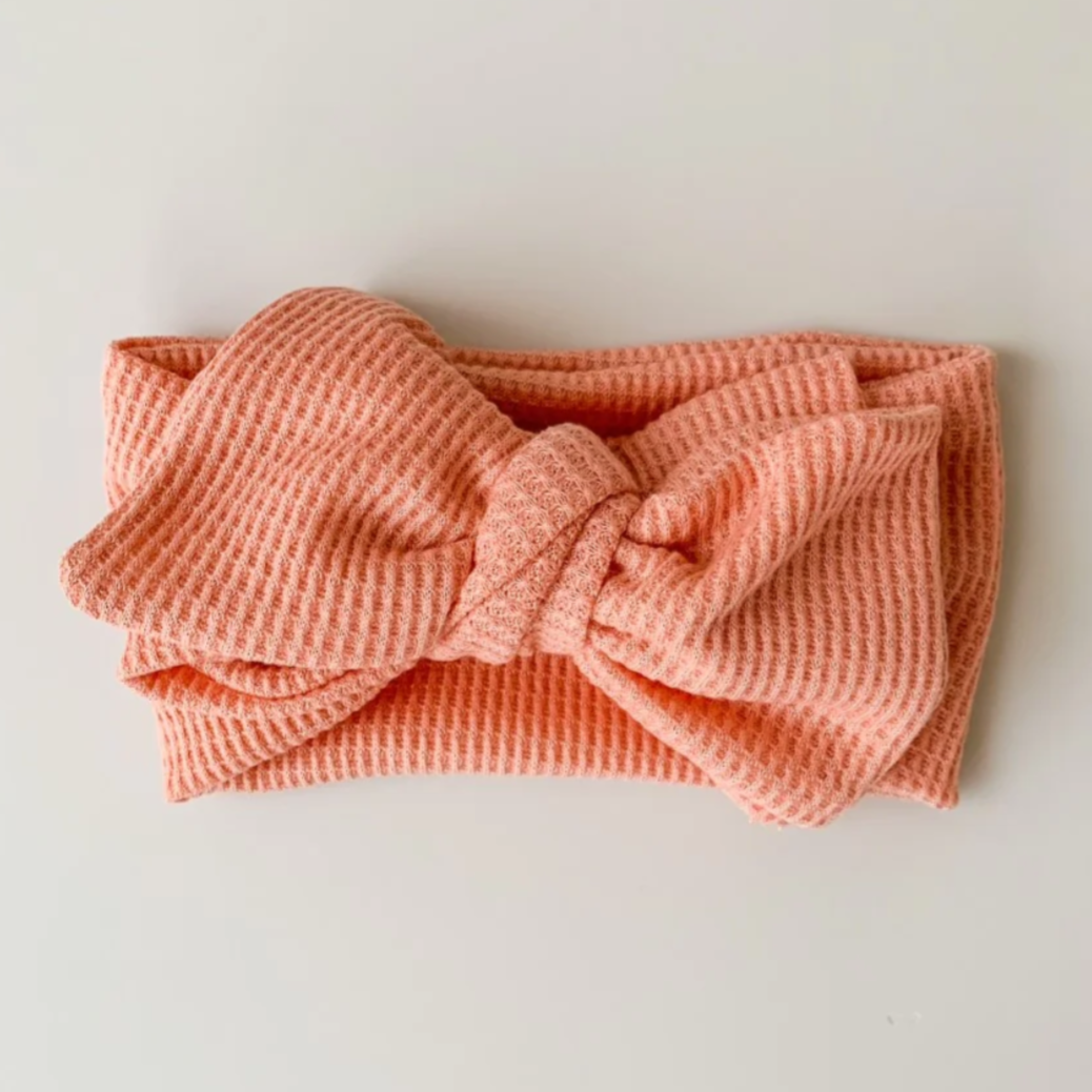 Waffle Topknot - Coral