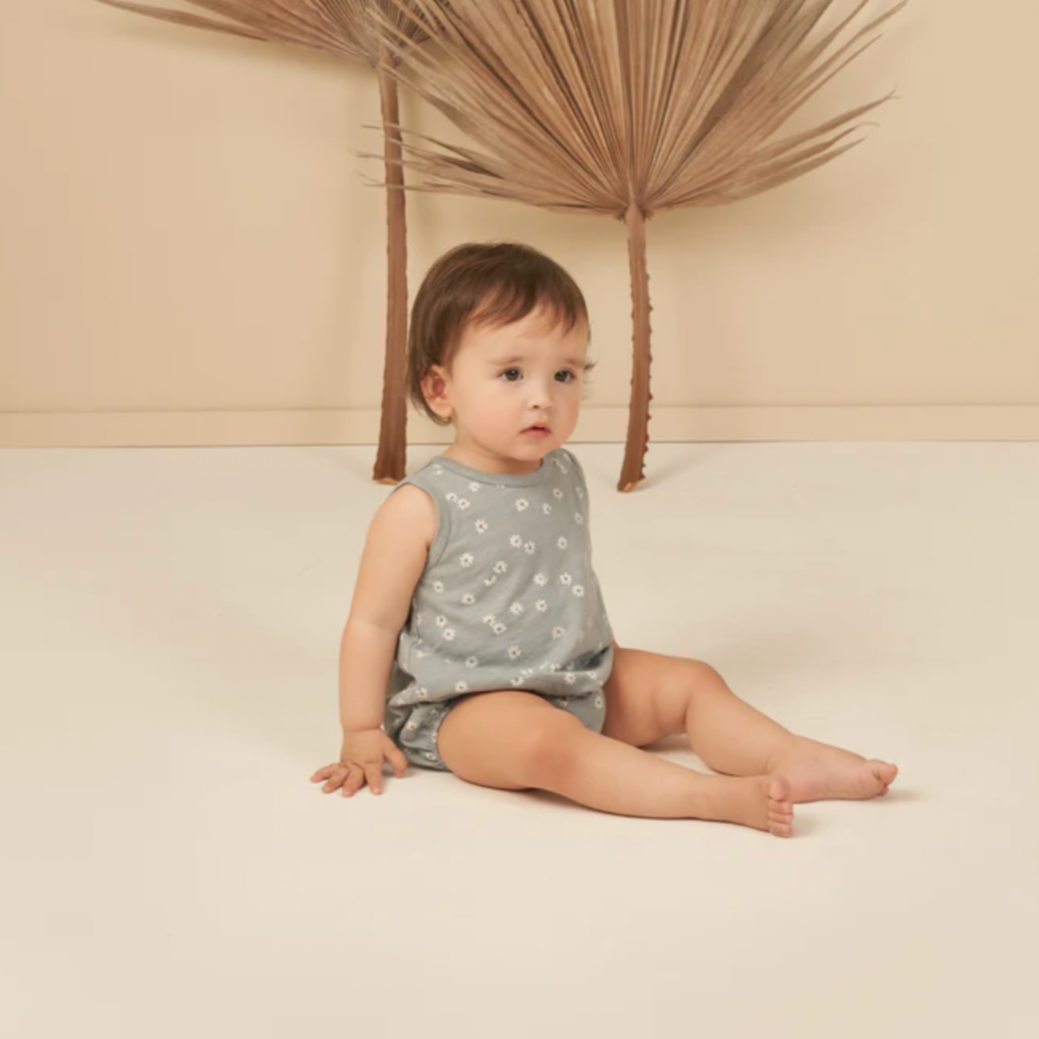 Rylee and Cru - Blue Daisy Bubble Onesie