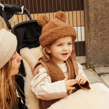 Load image into Gallery viewer, Binibamba - 美利奴羊毛熊熊帽 (咖啡色)