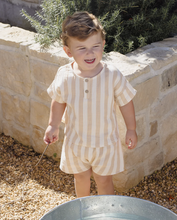 Load image into Gallery viewer, Quincy Mae - Woven Boxy Top + Short Set (Summer Stripe)