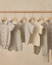 Load image into Gallery viewer, Quincy Mae - Matteo Romper (Sage Gingham) 12-18M