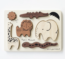 Load image into Gallery viewer, Wee Gallery - Wooden Tray Puzzle (Safari Animals)