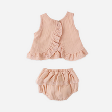 Load image into Gallery viewer, Quincy Mae - Ruffled Tulip Top + Bloomer Set (Melon)