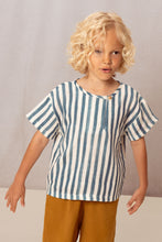 Load image into Gallery viewer, Studio Boheme - Orso T-shirt (Blue Stripes) 24M