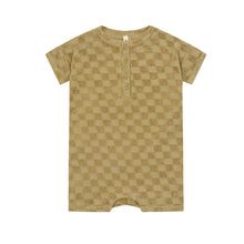 將圖片載入圖庫檢視器 Organic Zoo - 毛布短袖短褲連身衣 (Dusky Checkerboard)