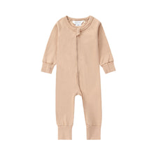 Load image into Gallery viewer, Susukoshi - Long Sleeve Zip Jumpsuit (Sand) 6-12M
