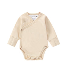 Load image into Gallery viewer, Susukoshi - Long Sleeve Kimono Bodysuit (Wheat) 6-12M