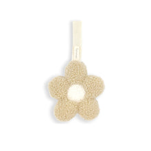 Load image into Gallery viewer, Ecru Sable Sherpa Flower Pacifier Clip