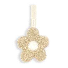 Load image into Gallery viewer, Ecru Sable Sherpa Flower Pacifier Clip