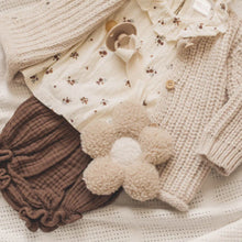 Load image into Gallery viewer, Ecru Sable Sherpa Flower Pacifier Clip