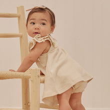 Load image into Gallery viewer, Quincy Mae - Flutter Dress + Bloomer (Natural) 2-3Y
