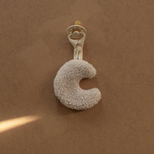 Load image into Gallery viewer, Beige Moon Sherpa Pacifier Clip
