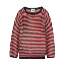 Load image into Gallery viewer, FUB - Ribbed Blouse (Ecru/Dark Navy/ Red) 2-5Y
