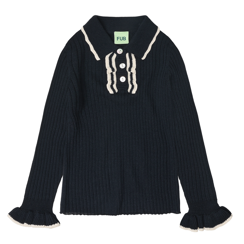FUB - Frill Polo  (Dark Navy)