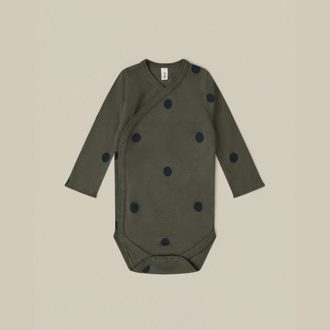 Organic Zoo - Olive Dots Bodysuit 6-12M