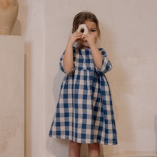 Load image into Gallery viewer, Organic Zoo - Pottery Blue Gingham Bella Dress
